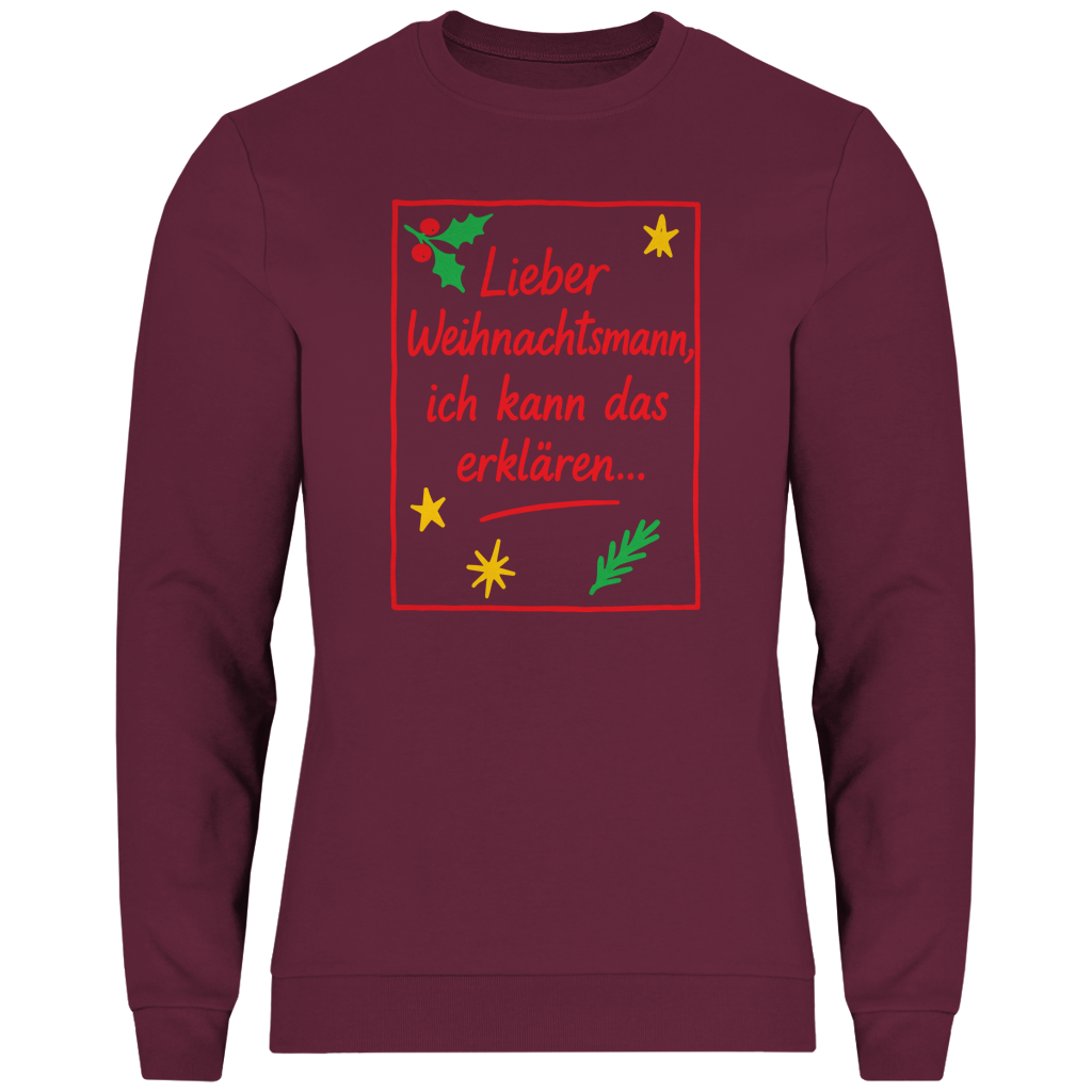 Herren Sweatshirt Lieber Weihnachtsmann ich kann das erklären