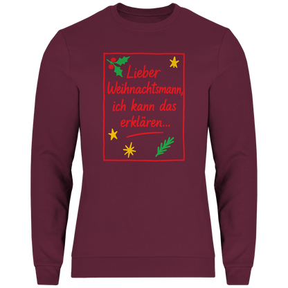 Herren Sweatshirt Lieber Weihnachtsmann ich kann das erklären