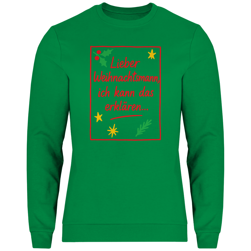 Herren Sweatshirt Lieber Weihnachtsmann ich kann das erklären