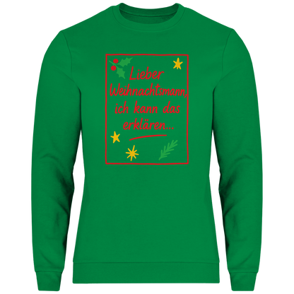 Herren Sweatshirt Lieber Weihnachtsmann ich kann das erklären