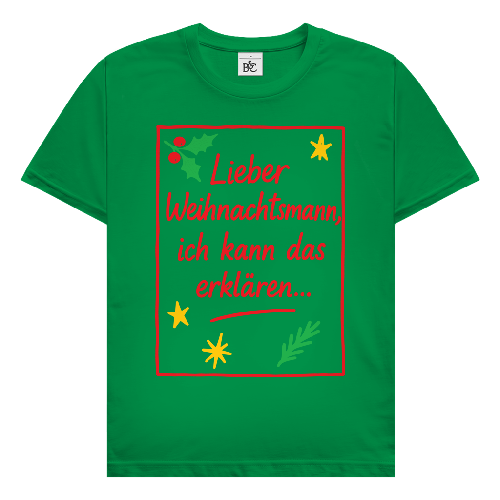 Herren T-Shirt Lieber Weihnachtsmann ich kann das erklären