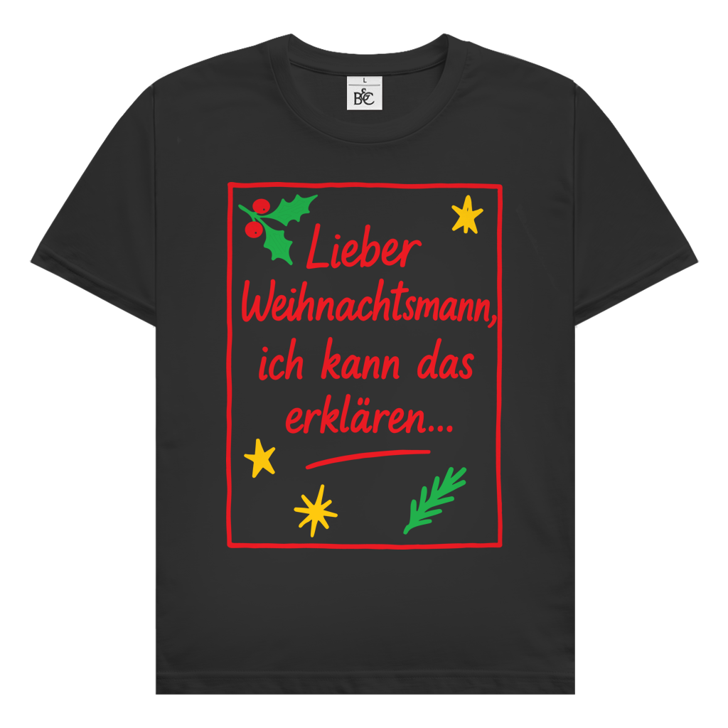 Herren T-Shirt Lieber Weihnachtsmann ich kann das erklären