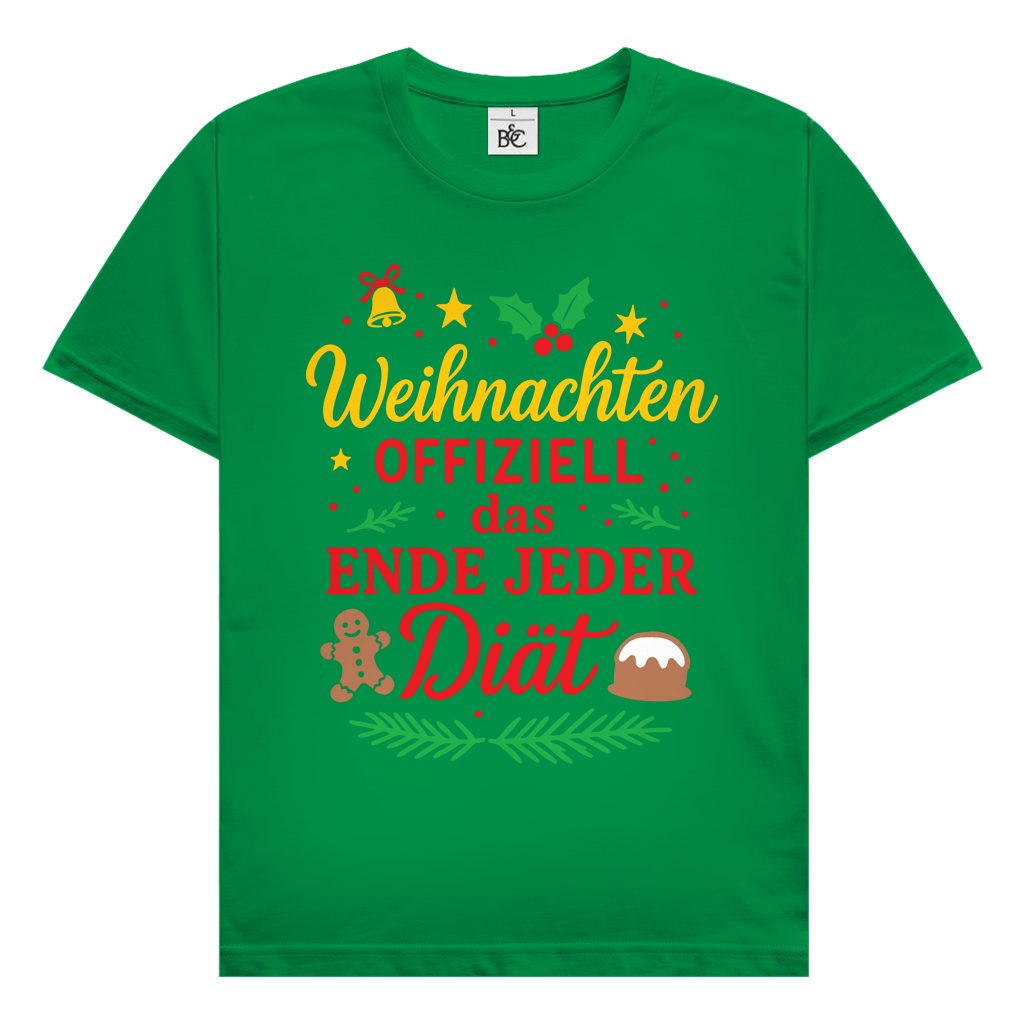 Herren T-Shirt Weihnachten offiziell das Ende jeder Diät