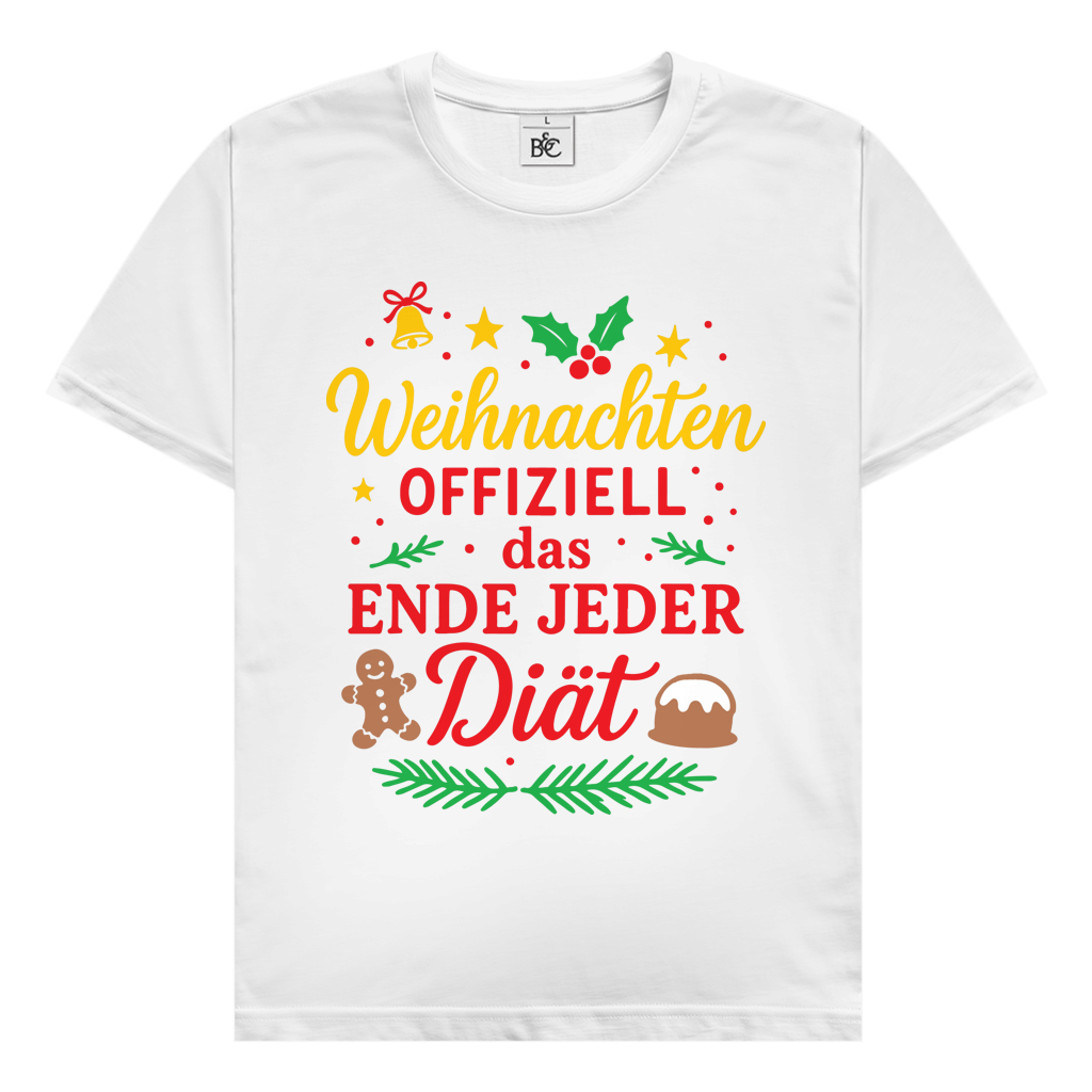 Herren T-Shirt Weihnachten offiziell das Ende jeder Diät