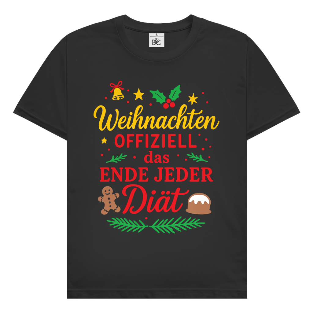 Herren T-Shirt Weihnachten offiziell das Ende jeder Diät
