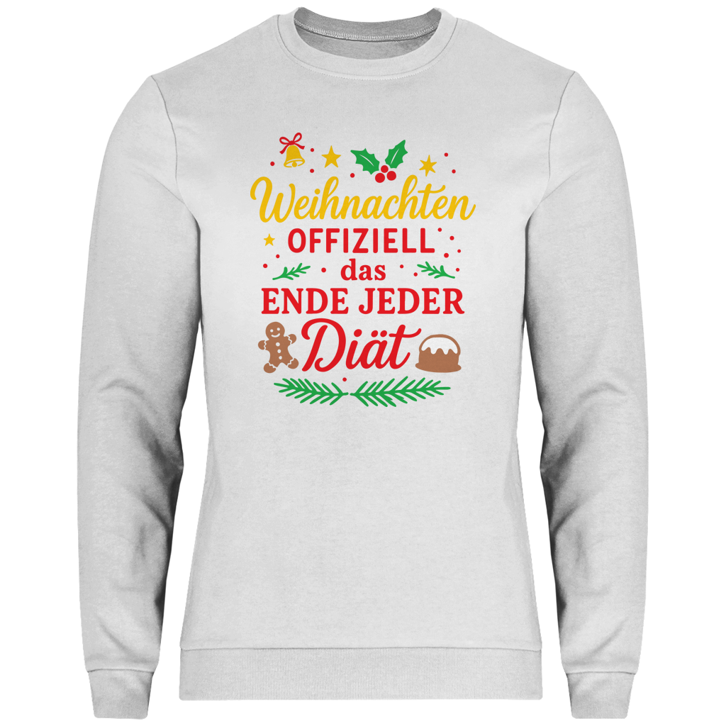 Herren Sweatshirt Weihnachten offiziell das Ende jeder Diät
