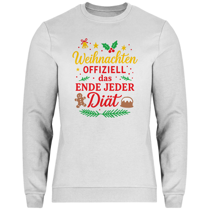 Herren Sweatshirt Weihnachten offiziell das Ende jeder Diät