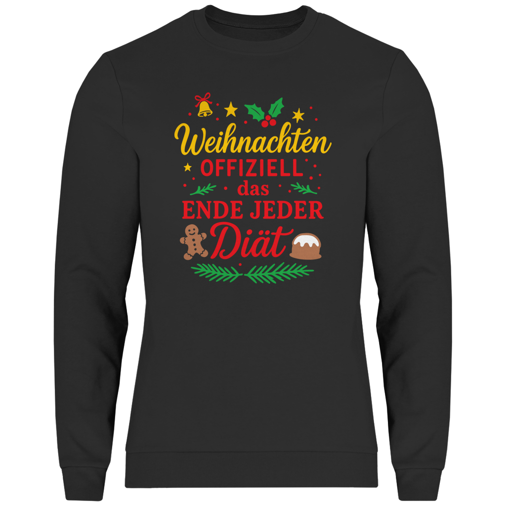Herren Sweatshirt Weihnachten offiziell das Ende jeder Diät