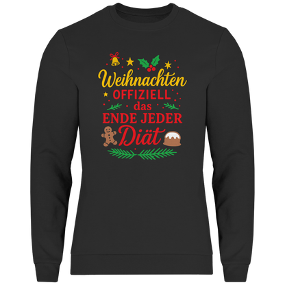 Herren Sweatshirt Weihnachten offiziell das Ende jeder Diät