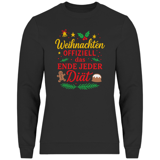 Herren Sweatshirt Weihnachten offiziell das Ende jeder Diät