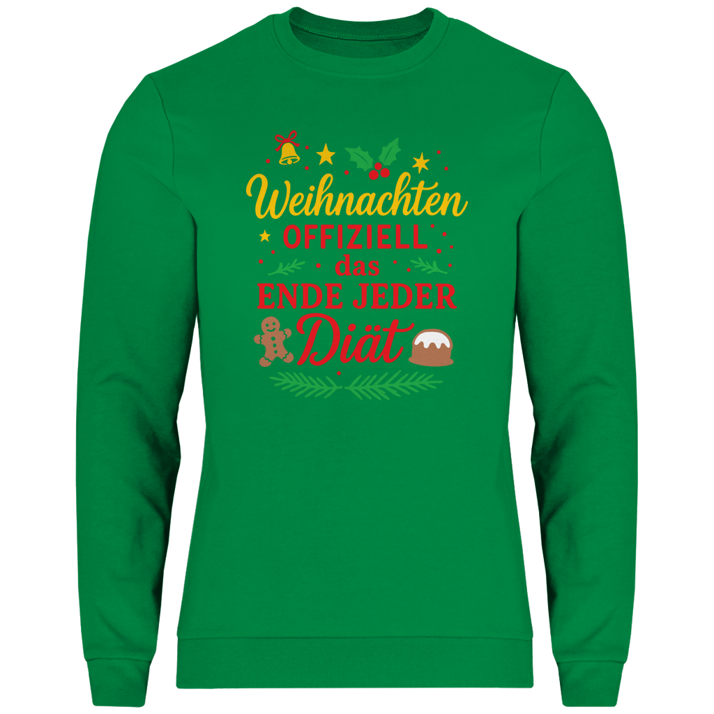 Herren Sweatshirt Weihnachten offiziell das Ende jeder Diät