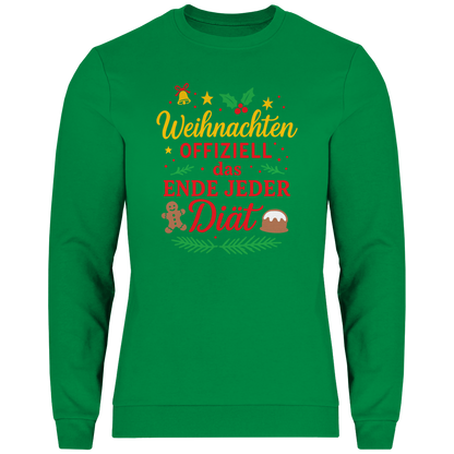 Herren Sweatshirt Weihnachten offiziell das Ende jeder Diät