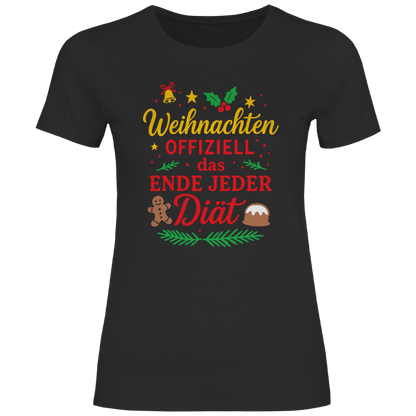 Damen T-Shirt Weihnachten offiziell das Ende jeder Diät