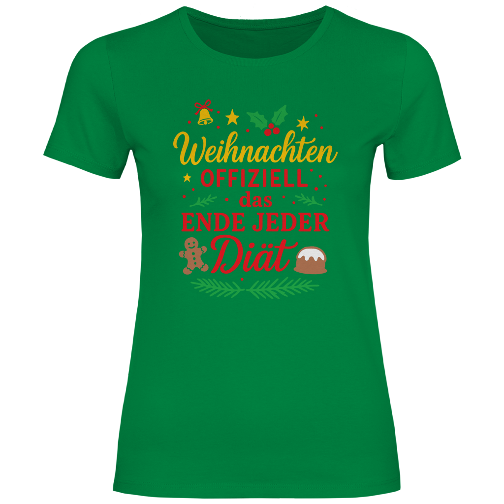 Damen T-Shirt Weihnachten offiziell das Ende jeder Diät