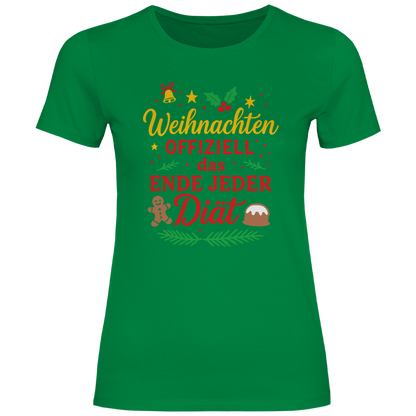 Damen T-Shirt Weihnachten offiziell das Ende jeder Diät