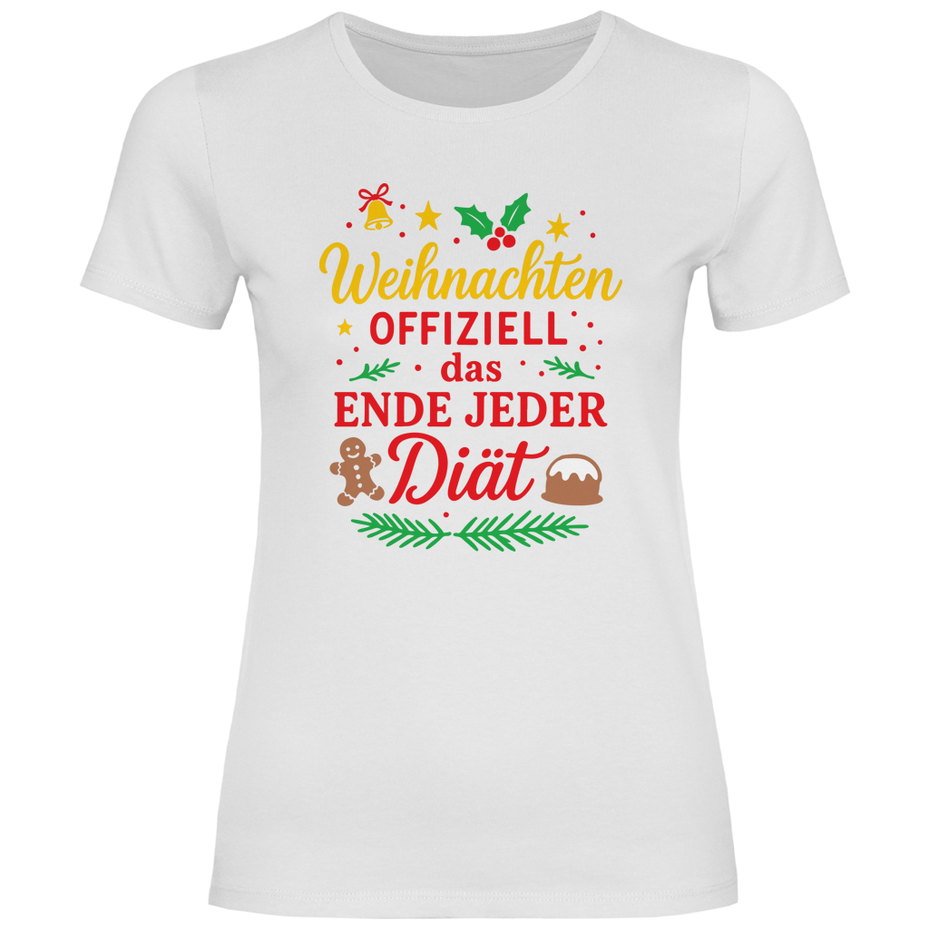 Damen T-Shirt Weihnachten offiziell das Ende jeder Diät