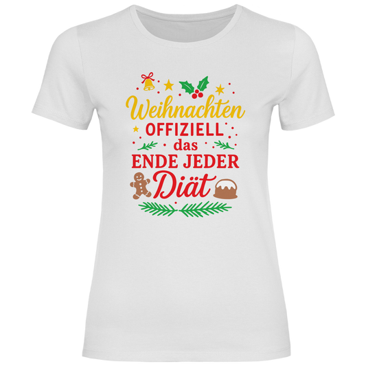 Damen T-Shirt Weihnachten offiziell das Ende jeder Diät