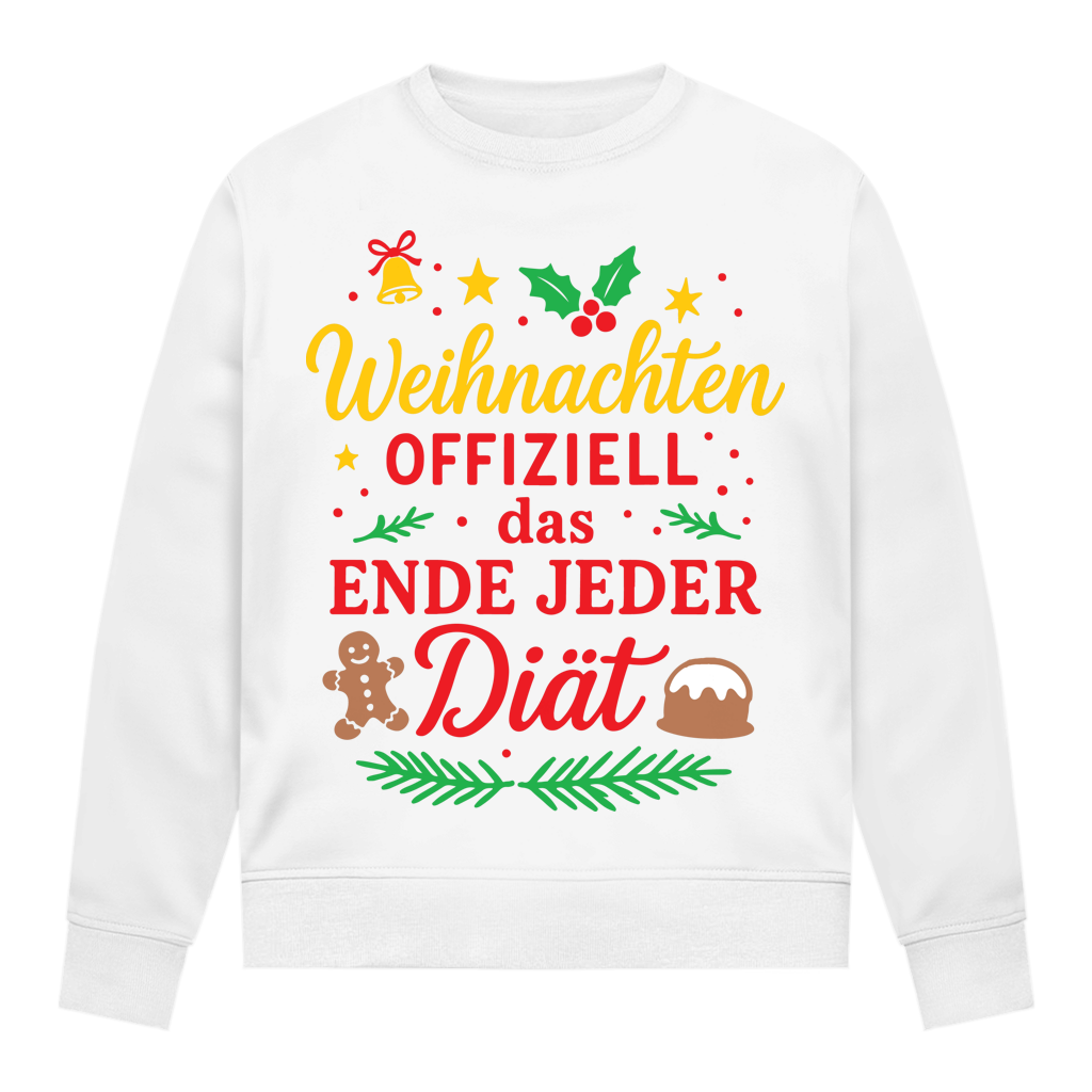 Damen Sweatshirt Weihnachten offiziell das Ende jeder Diät