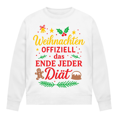 Damen Sweatshirt Weihnachten offiziell das Ende jeder Diät