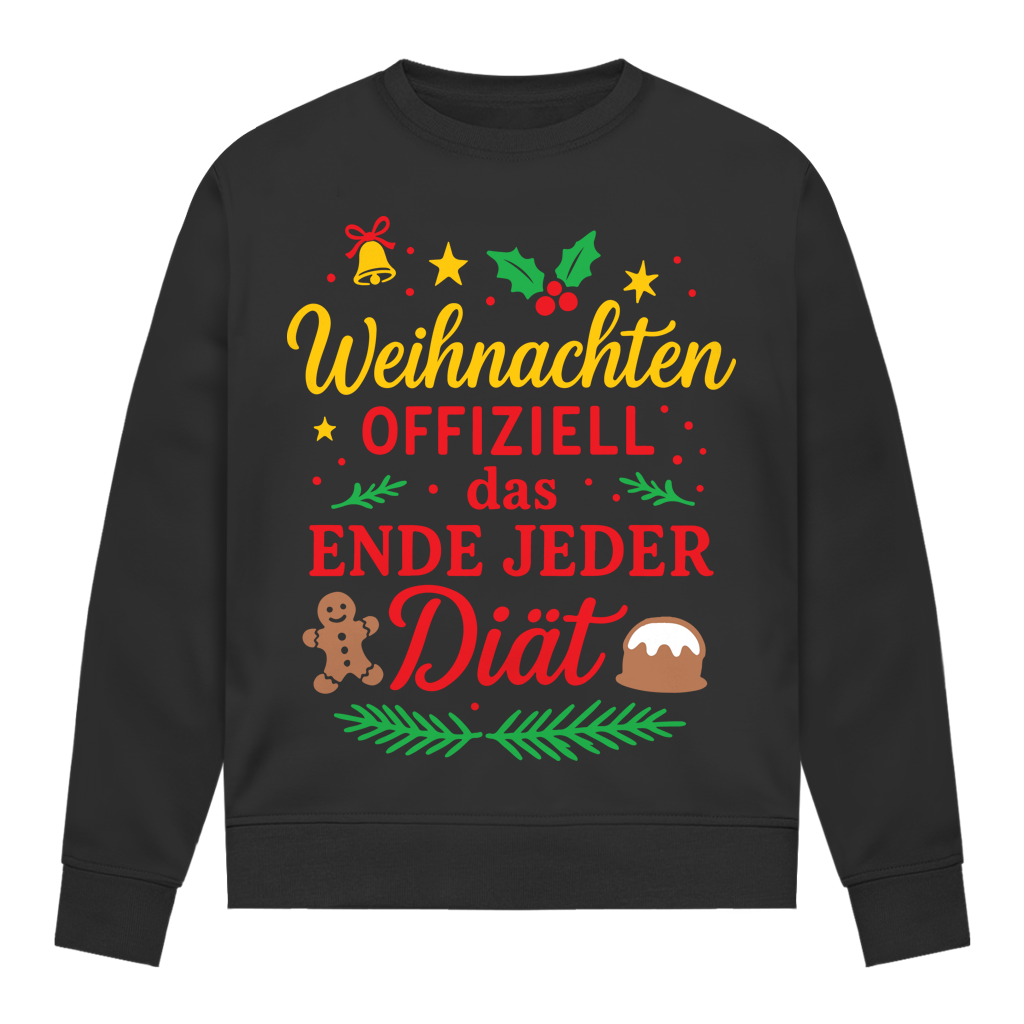 Damen Sweatshirt Weihnachten offiziell das Ende jeder Diät