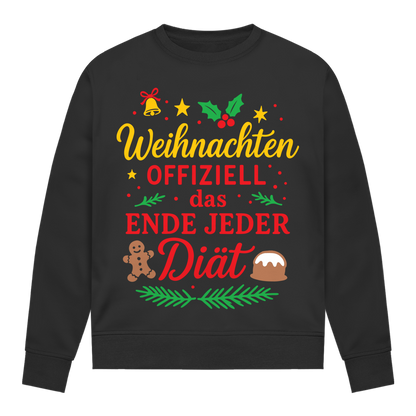 Damen Sweatshirt Weihnachten offiziell das Ende jeder Diät