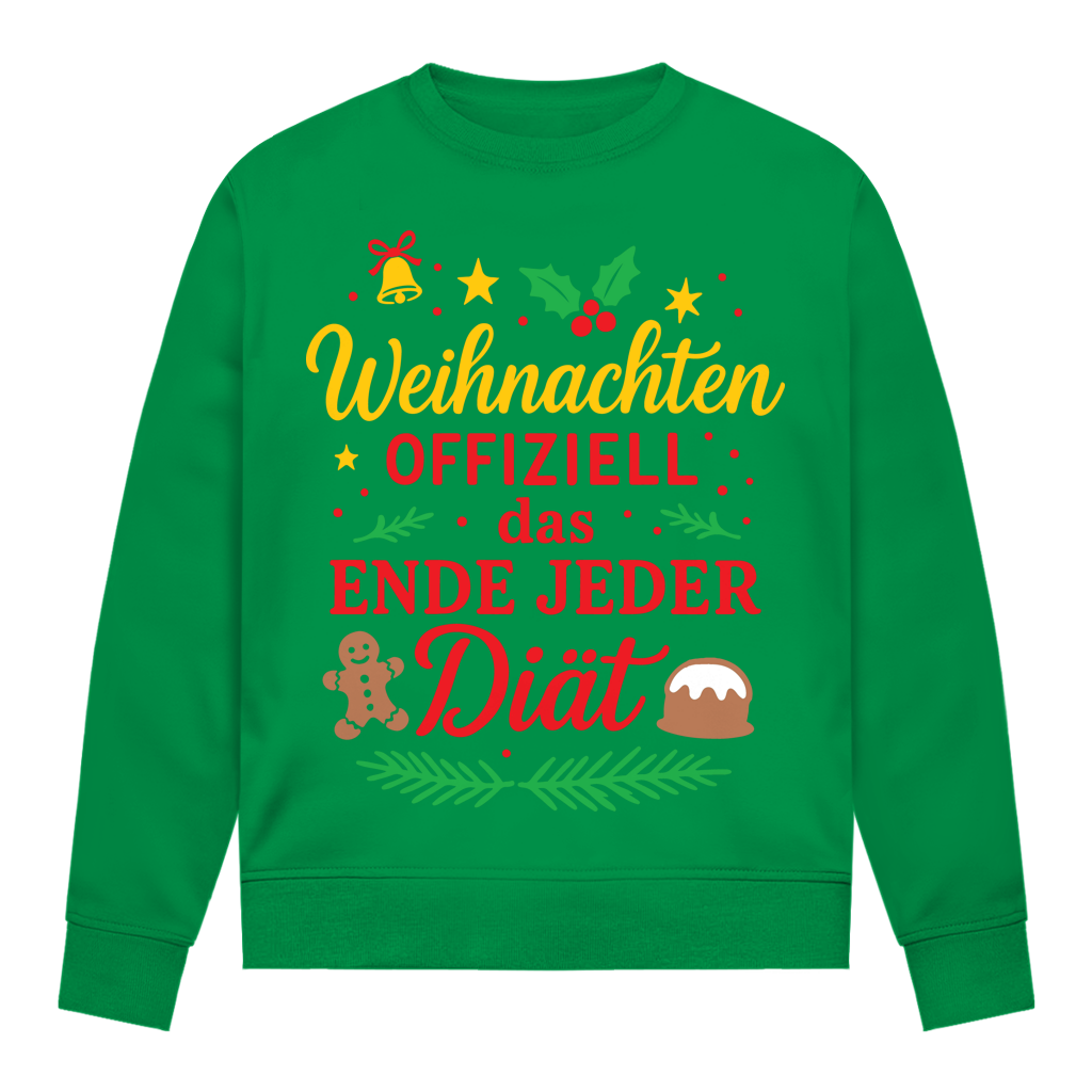 Damen Sweatshirt Weihnachten offiziell das Ende jeder Diät
