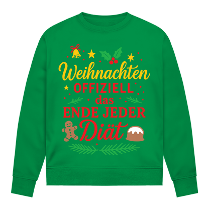 Damen Sweatshirt Weihnachten offiziell das Ende jeder Diät
