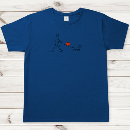 Herren T-Shirt Hundespaziergang mit Herz und Leine