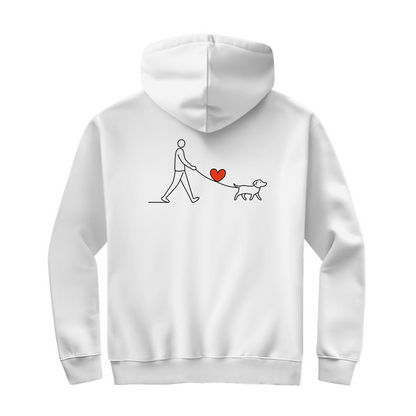 Herren Zipper Hoodie Hundespaziergang mit Herz und Leine