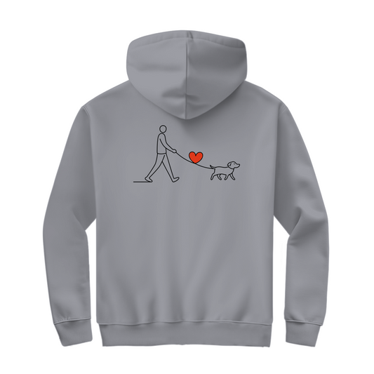 Herren Zipper Hoodie Hundespaziergang mit Herz und Leine