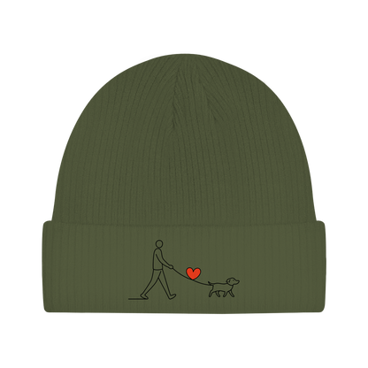 Beanie Hundespaziergang mit Herz und Leine