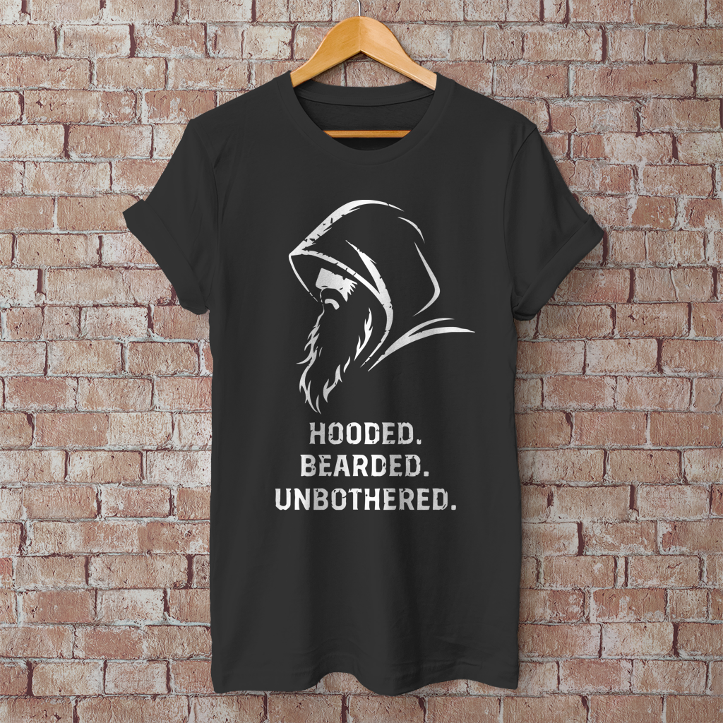 Herren T-Shirt Hooded Bearded Unbothered
