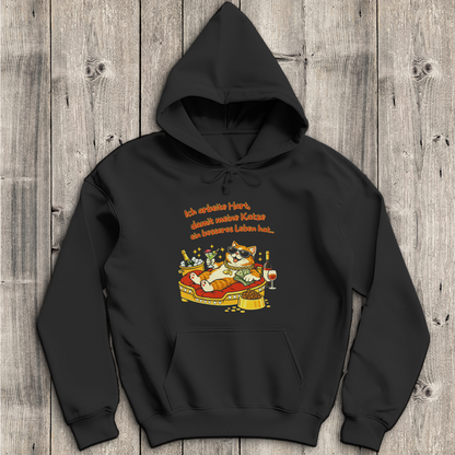 Herren Hoodie  Ich arbeite hart, damit meine Katze ein besseres Leben hat
