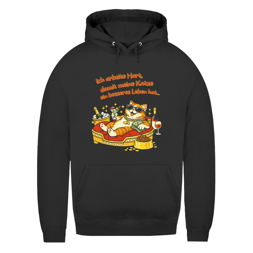 Damen Hoodie Ich arbeite hart, damit meine Katze ein besseres Leben hat