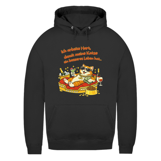 Damen Hoodie Ich arbeite hart, damit meine Katze ein besseres Leben hat