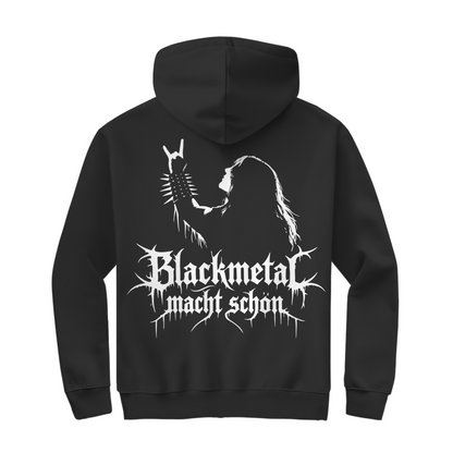 Herren Zipper Hoodie Blackmetal macht schön