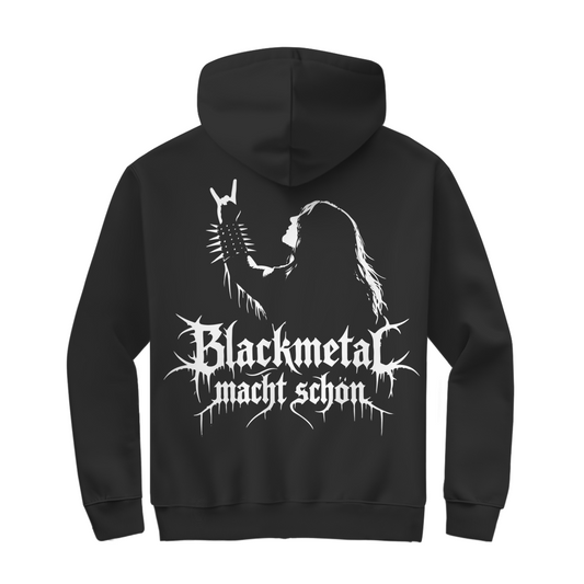 Herren Zipper Hoodie Blackmetal macht schön