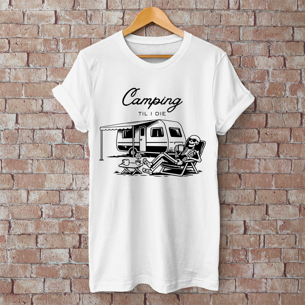 Herren T-Shirt Camping til i die