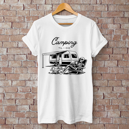 Herren T-Shirt Camping til i die