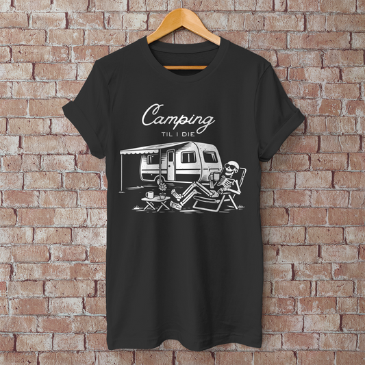 Herren T-Shirt Camping til i die