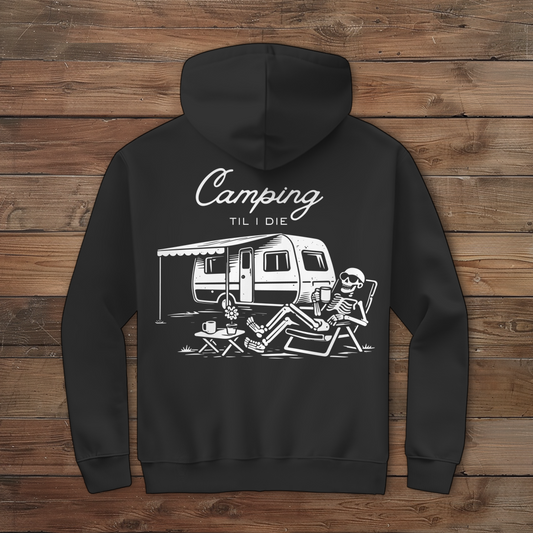 Herren Zipper Hoodie Camping til i die
