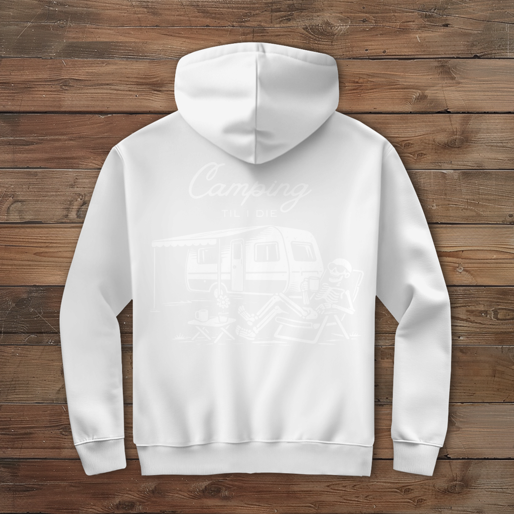 Herren Zipper Hoodie Camping til i die