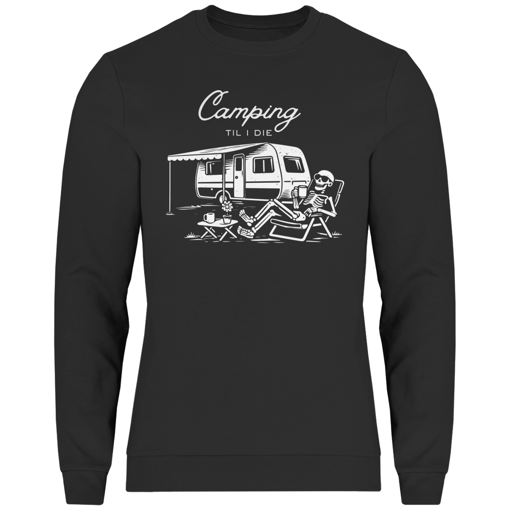 Herren Sweatshirt Camping til i die