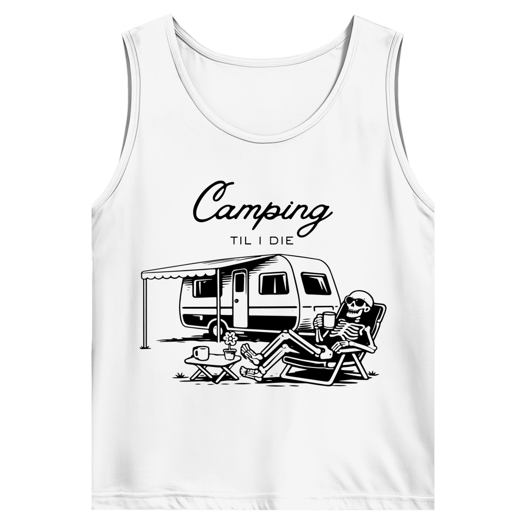Herren Basic Tank Top Camping til i die