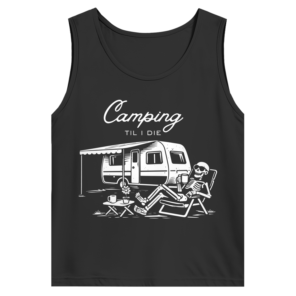 Herren Basic Tank Top Camping til i die