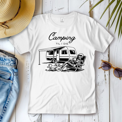 Damen T-Shirt Camping til i die