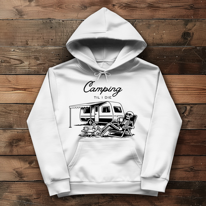 Damen Hoodie Camping til i die