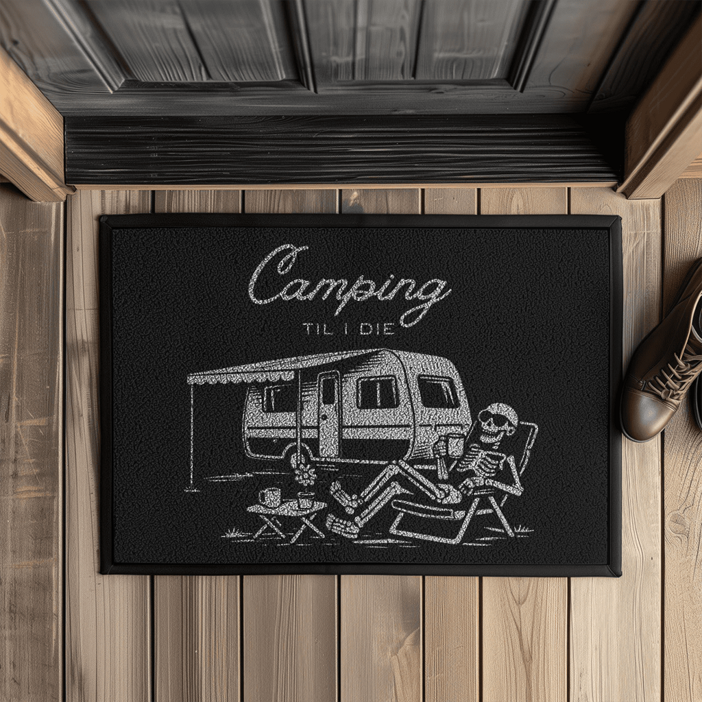 Fußmatte mit Gummirand Camping til i die