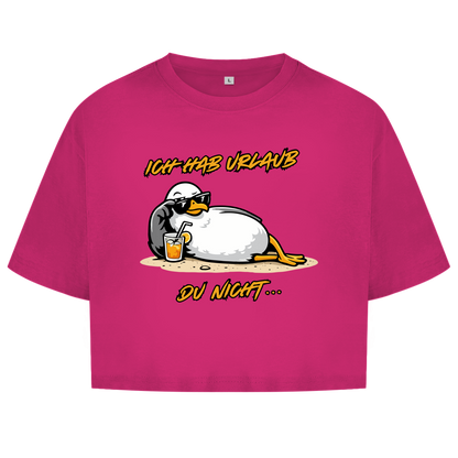 Damen Oversize Crop Top Ich hab Urlaub, du nicht...