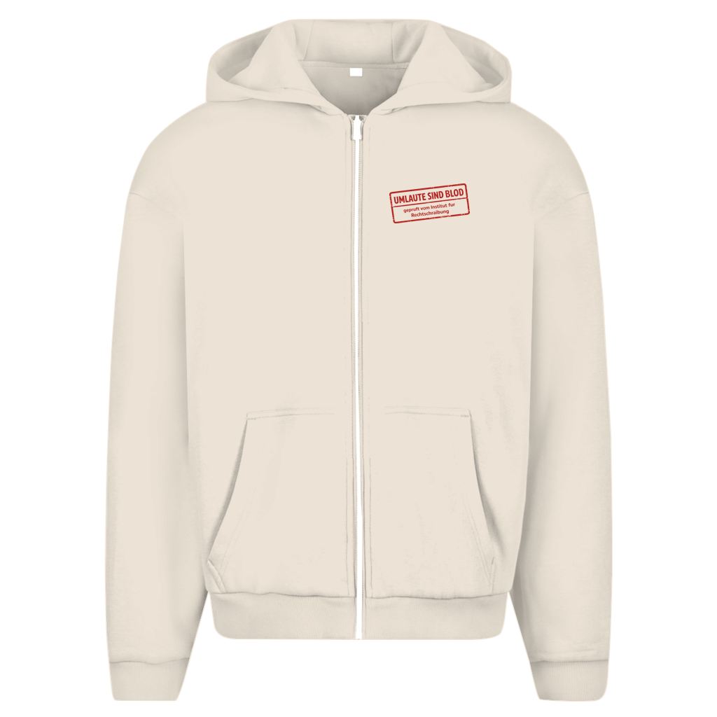 Herren Oversize Zipper Hoodie Umlaute sind blod